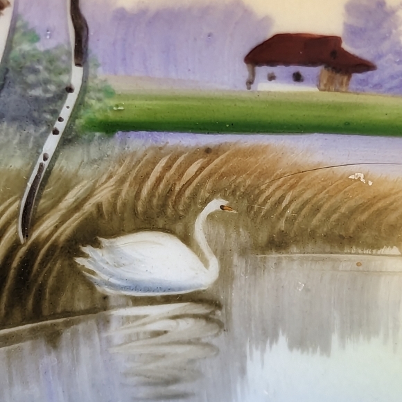 Vintage Noritake Morimura Finger Plate Dish Bowl Lake Scene Swan - Picture 3 of 9